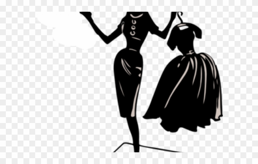 Clothes Clipart Silhouette - Apollo's Products Fashion: Silhouette Of Lady Holding - Png Download