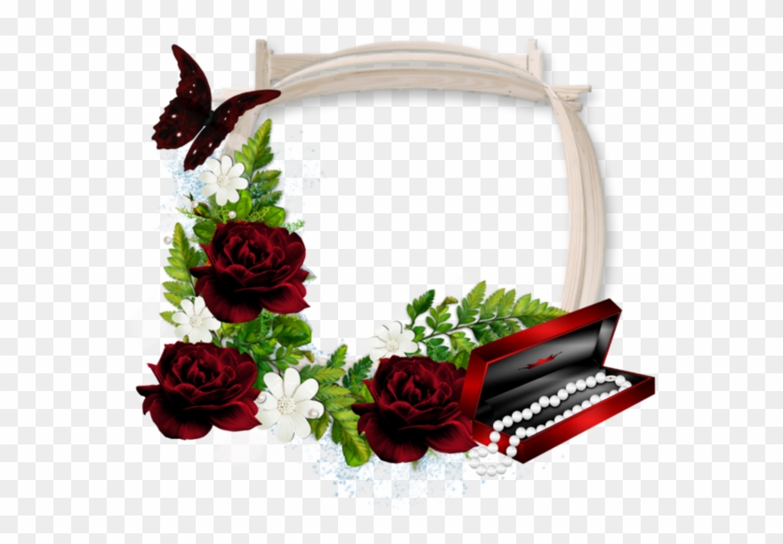 Dark Red Roses, Birthday Frames, - Hareketli Bayram Tebrik Kartları Clipart