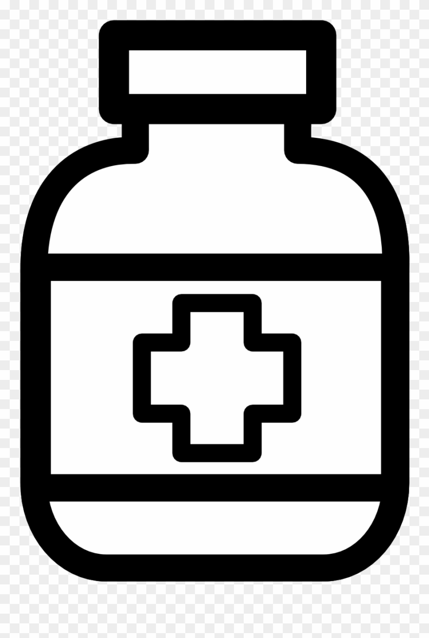 Clip Art Black And White Stock Collection Of Bottle - Medicine Clipart - Png Download
