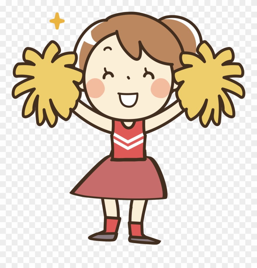 Clothes Clipart Cheerleader - Pom Pom Girl Dessin - Png Download