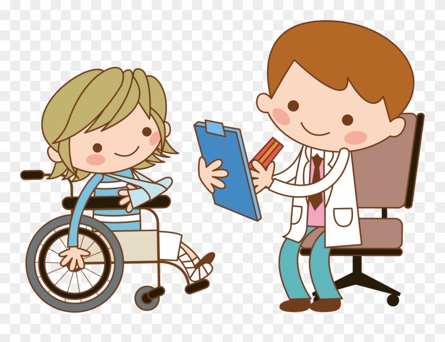 Picture Black And White Stock Nurse Patient Clip Art - Patient On Wheelchair Clipart - Png Download