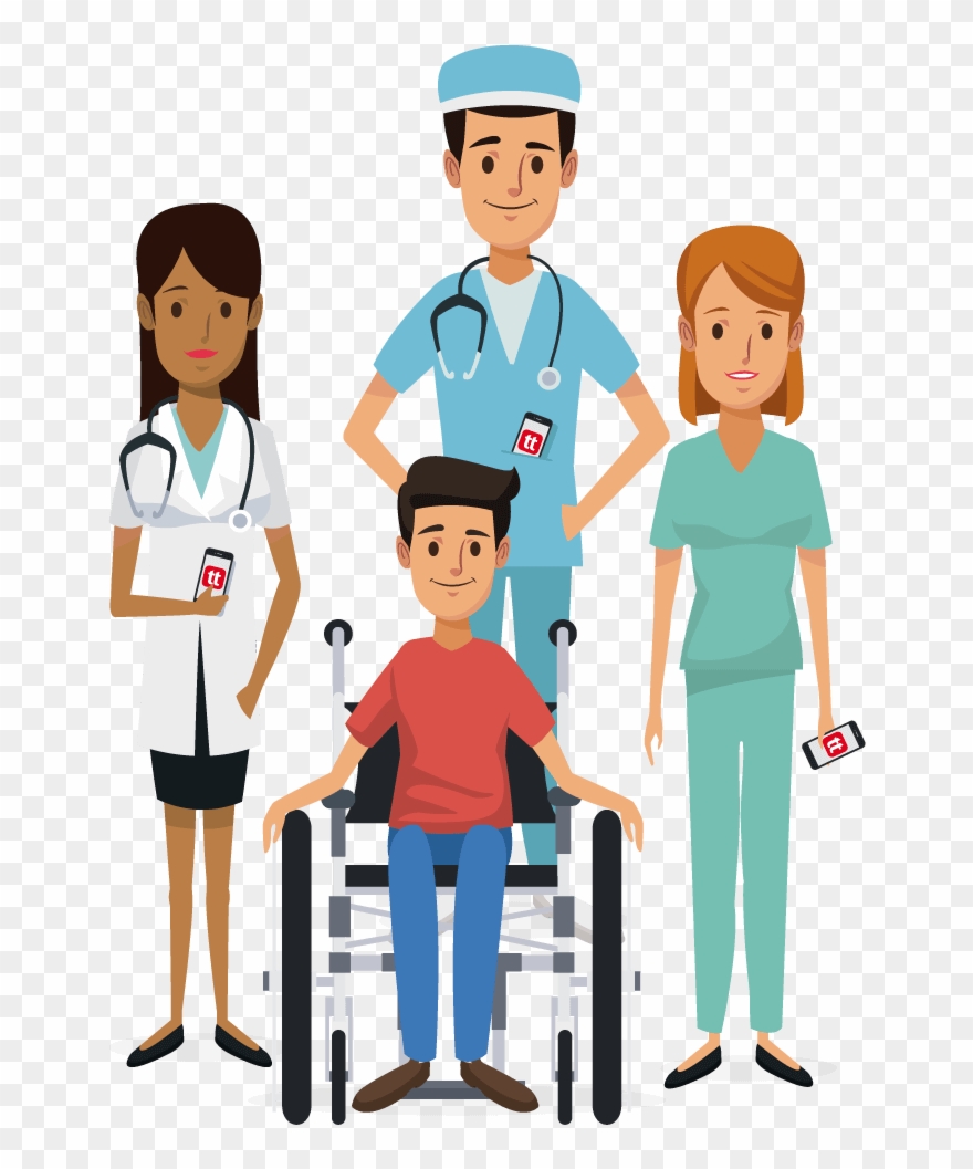 Vector Free Download Healthcare Clinical Staff Frames - Nurses And Patients Clipart - Png Download