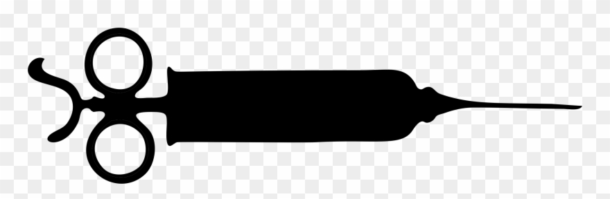 Hypodermic Needle Syringe Injection Silhouette Computer - Syringe Silhouette Clipart