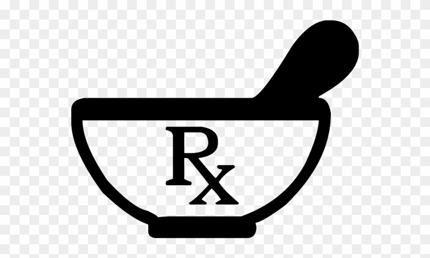 Rx Symbol Mortar Pestle Clipart - Mortar And Pestle Pharmacy Clip Art - Png Download