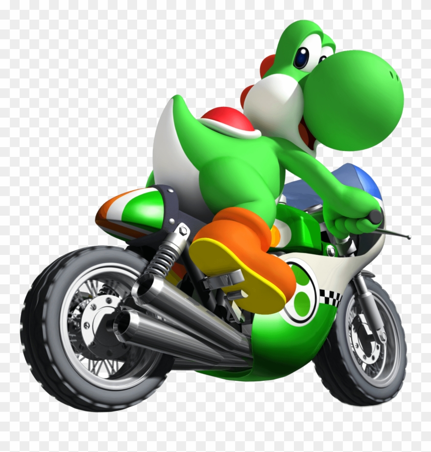 Motorcycle Clip Art Images Black - Mario Kart Yoshi - Png Download