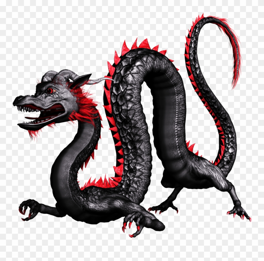Chinese Black And Red Transparent Png Stickpng - Black And Red Chinese Dragon Clipart