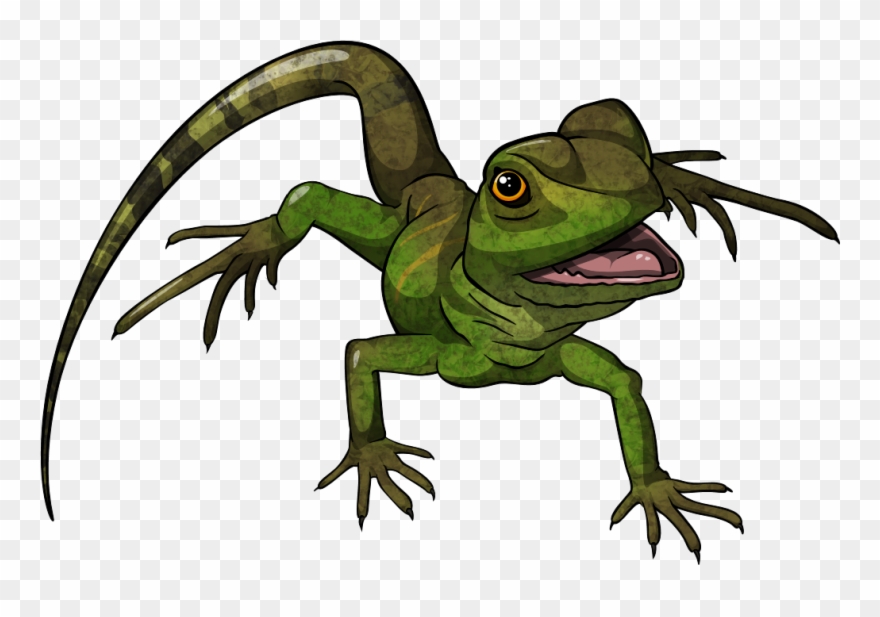 Reptile Clipart Lizzard - Chinese Water Dragon Clipart - Png Download