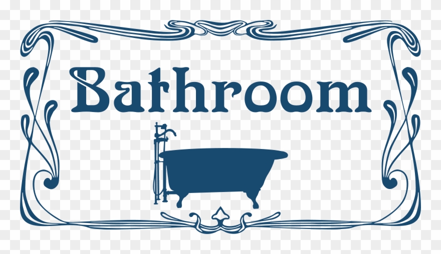 Free Bathroom Door Sign - Clip Art Bathroom Sign - Png Download