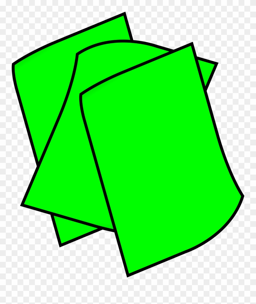 Clipart - Stack Of Green Paper - Png Download