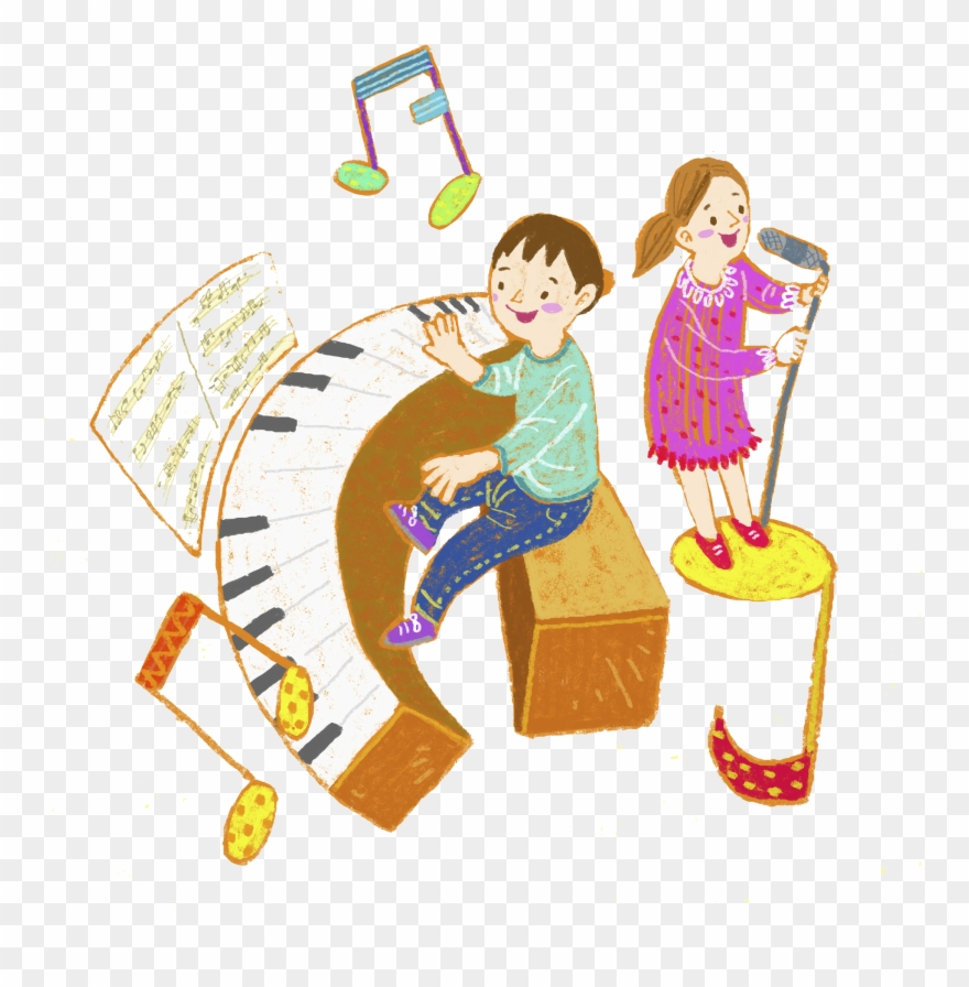Drawing Bath Kids - Kid Drawing Music Clipart