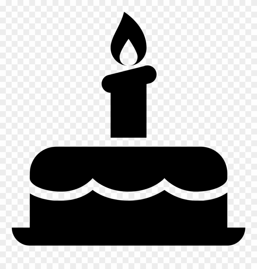 Png Black And White Stock Cake Svg Icon - Birthday Cake Icon Png Clipart