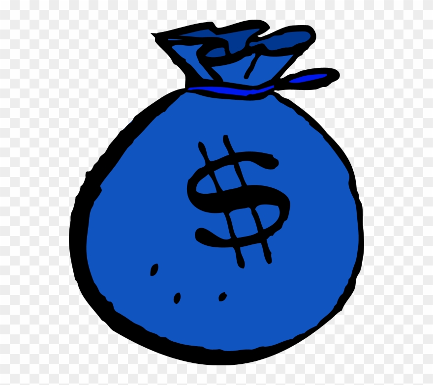 Blue Clipart Money - Clipart Money Bag - Png Download