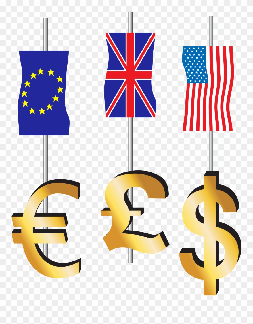 Clipart Money Pound - Dollar Pound Euro Symbols - Png Download