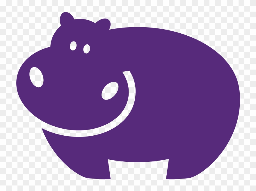 Image Freeuse Diapers Clipart Purple - Purple Hippo - Png Download