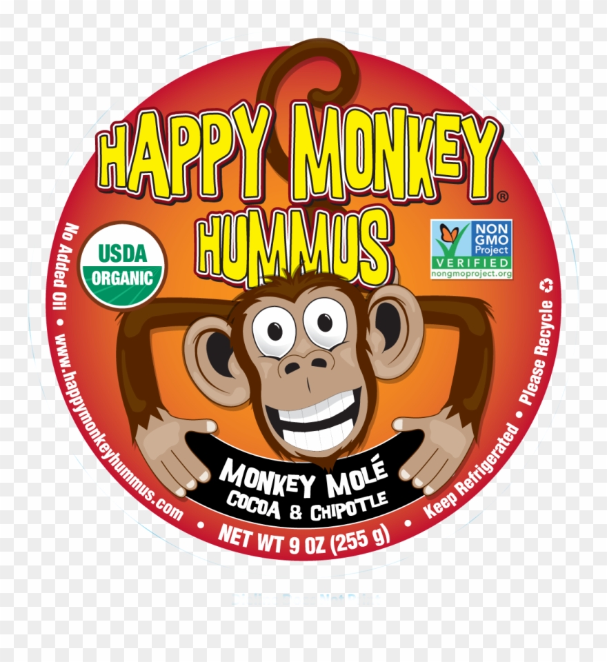 Happy Monkey Hummus - Usda Organic Clipart