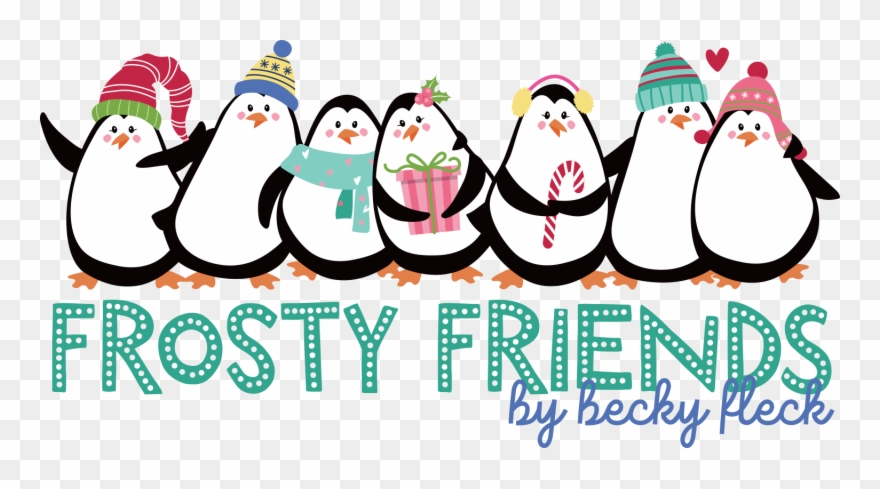 Frosty Friends - Inkadinkado Christmas Mounted Rubber Stamp - Merry Clipart