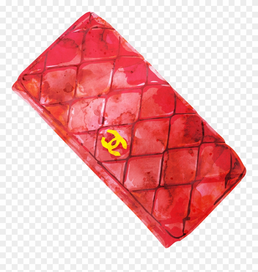 Wallet Painted Watercolor Bag Painting Chanel - Coin Purse Clipart