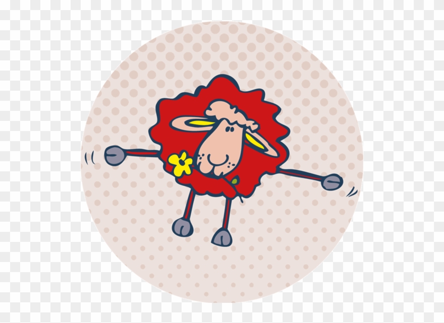 Counting Sheep Round Coaster - Cartoon Clipart