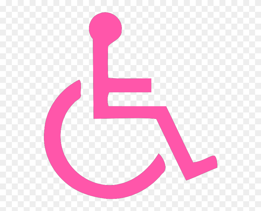 Light Handicapped Symbol Clip - Pink Wheelchair Clipart - Png Download