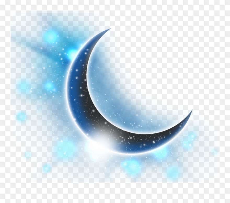 Ftestickers Clipart Moon Stars Bluemoon Crescentmoon - Blue Crescent Moon Png Transparent Png