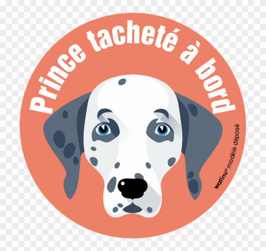 Dalmatien - Autocollant Rond - Dog Faces Vector Clipart