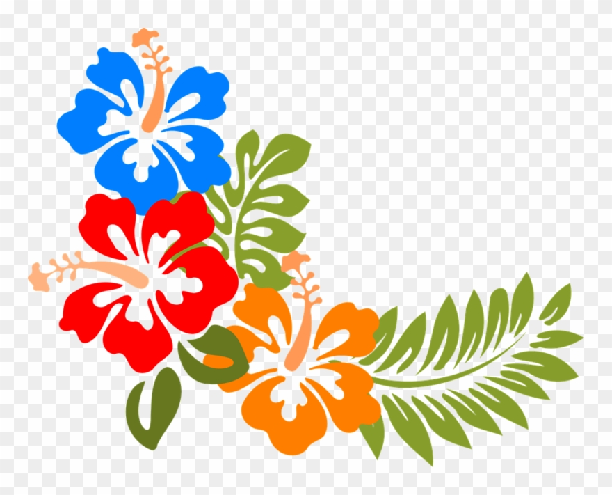 Hibiskus Hawaii Blumen Tropis - Hawaiian Flower Vector Png Clipart
