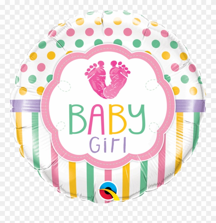 Qualatex 18 Inch Round Foil Balloon - Baby Girl Feet Clipart