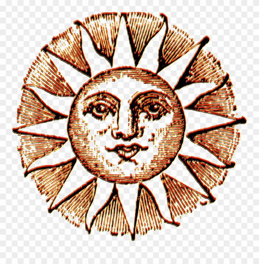 Big Image - Old Sun Drawing Clipart