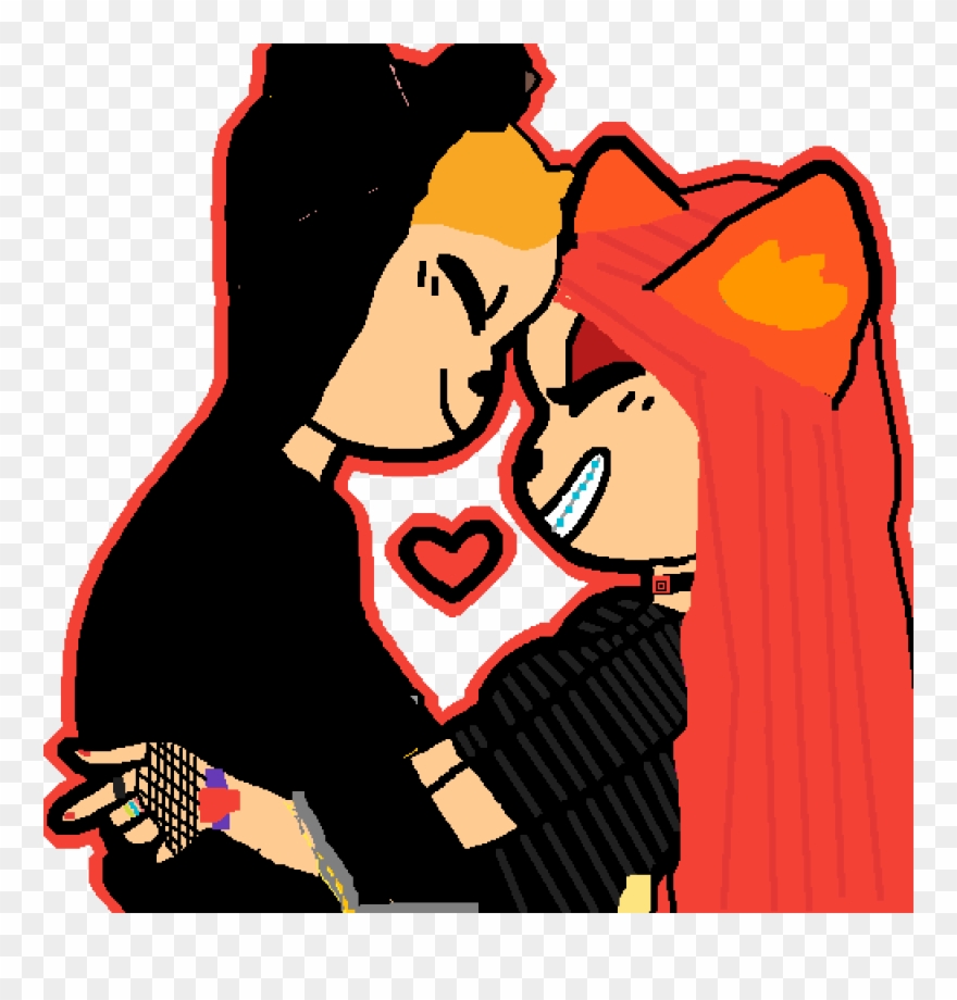 Me And My Gf - Cartoon Clipart
