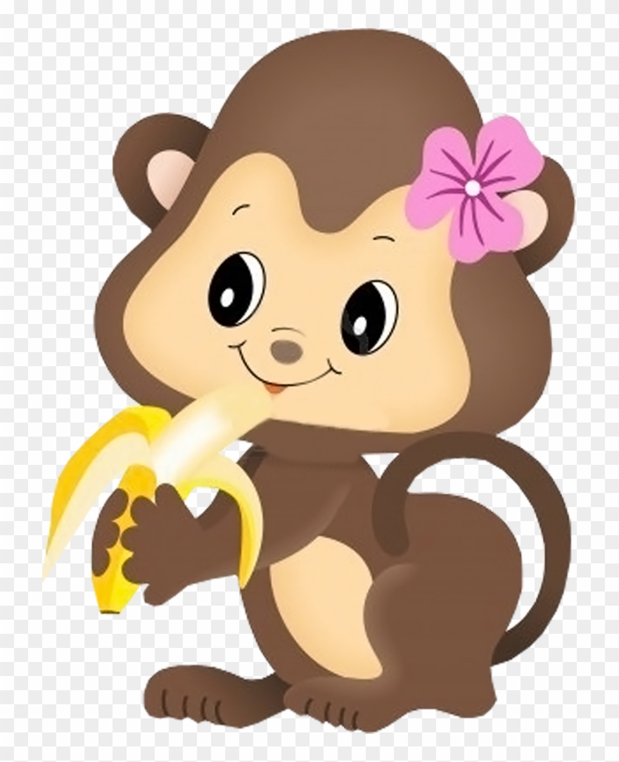 Фото, Автор Ya - Girl Monkey Eating Banana Clipart