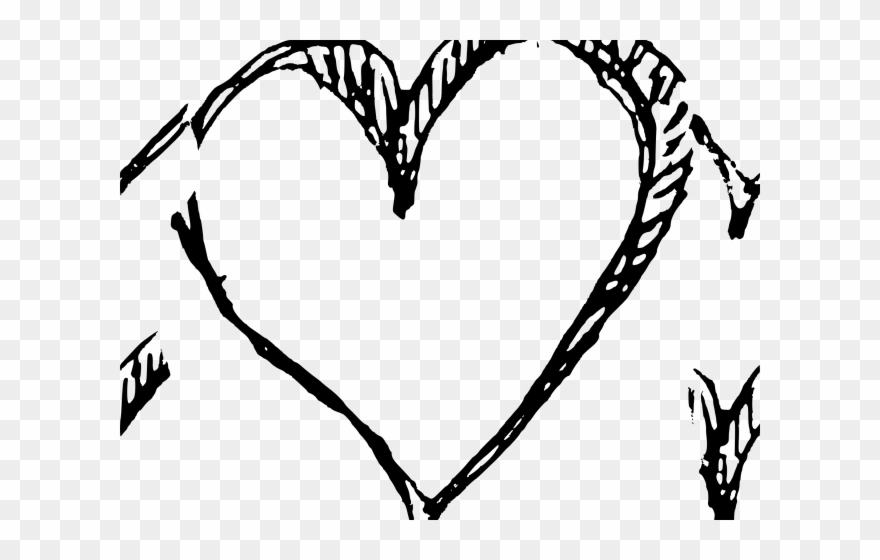 Hearts Clipart Pencil - Heart Drawing Png Pencil Transparent Png