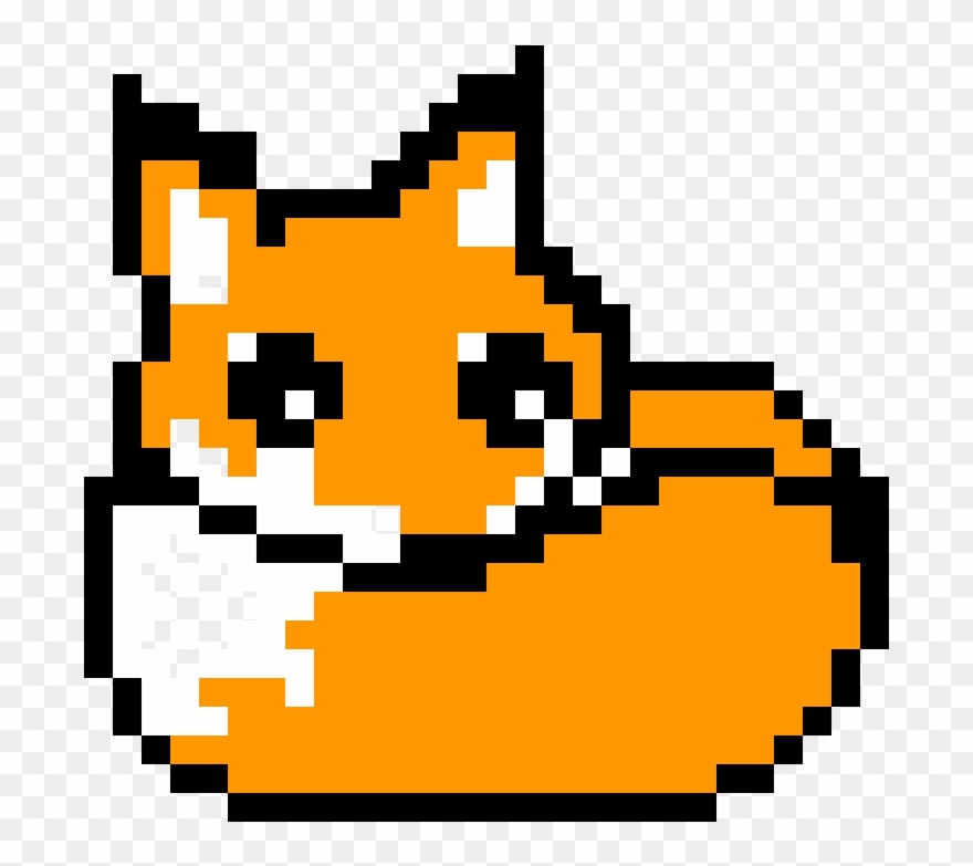 Cute Fox - Minecraft Pixel Art Fox Clipart