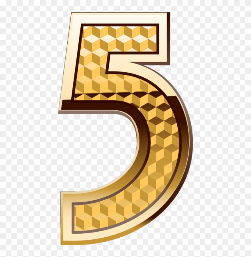 Free Png Gold Number Five Png Images Transparent - Portable Network Graphics Clipart