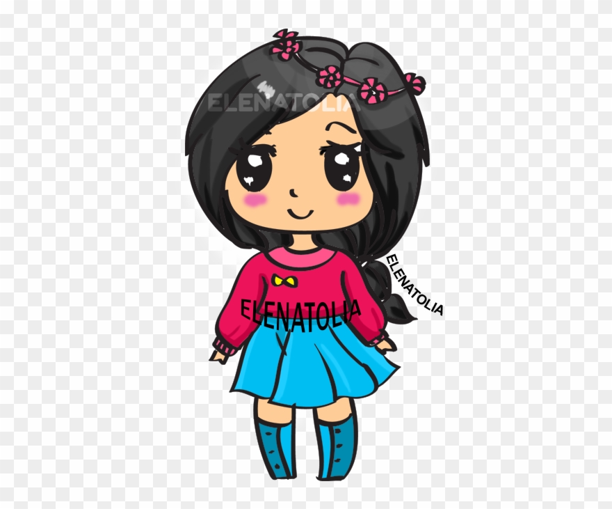 How To Draw Cute Girl Chibi Step By Step With Elenatolia - Draw A Cute Girl Clipart