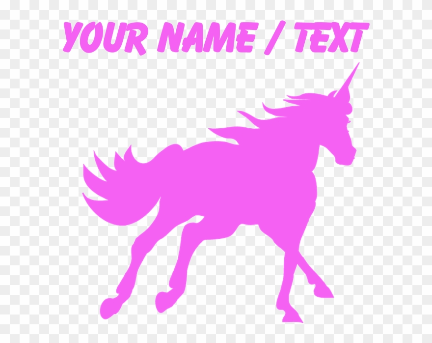 Custom Pink Unicorn Silhouette Sports Water Bottle Clipart