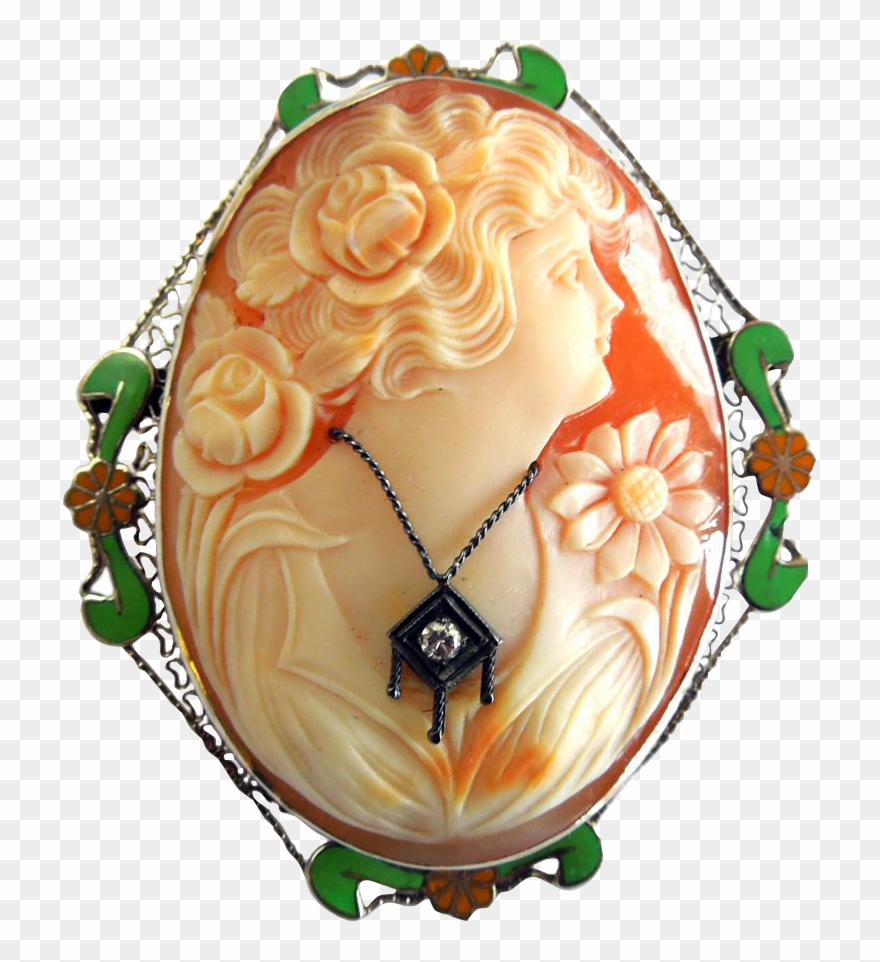 Vintage 1930's 14k Habille Cameo Of Goddess Flora With - Goddess Clipart