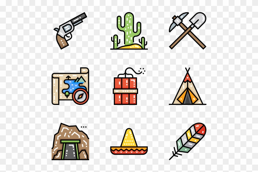 Wild West - China Flat Icon Png Clipart