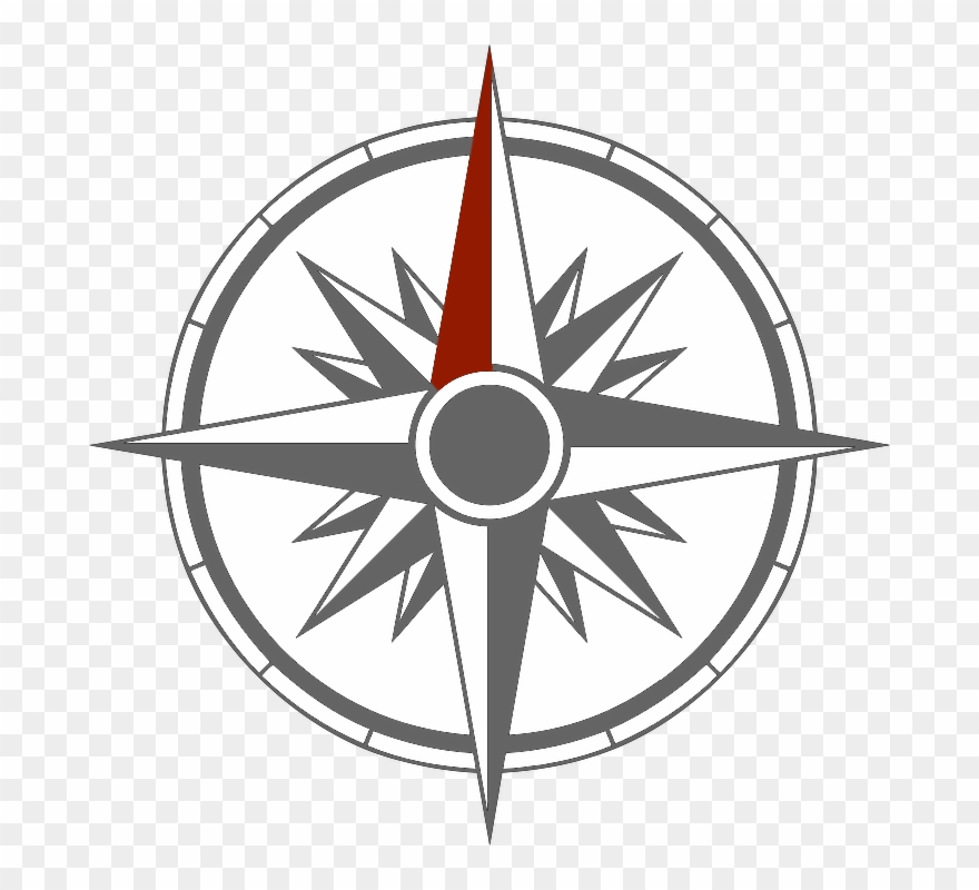 Compass Rose - Black And White Nautical Star Decals Clipart