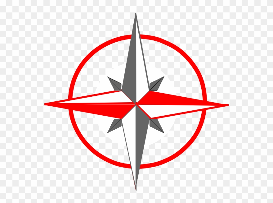 This Free Clip Arts Design Of Red Gray Compass 2 - Png Download