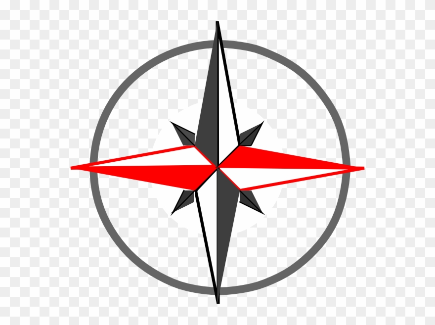 This Free Clip Arts Design Of Red Grey Compass 268 - Png Download