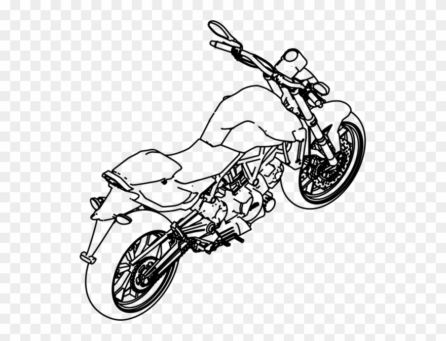 Motorcycle-lineart - Transparent Motorcycle Png Icon Clipart