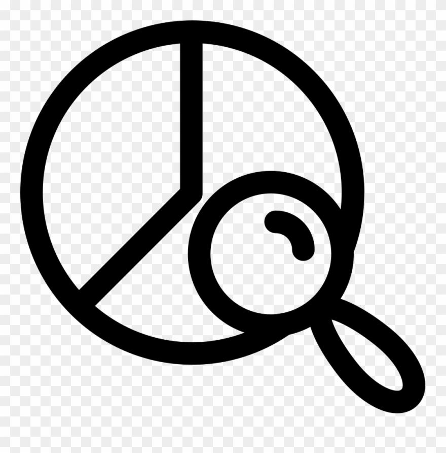 Magnifying Glass On Pie Chart Comments - Icon Clipart