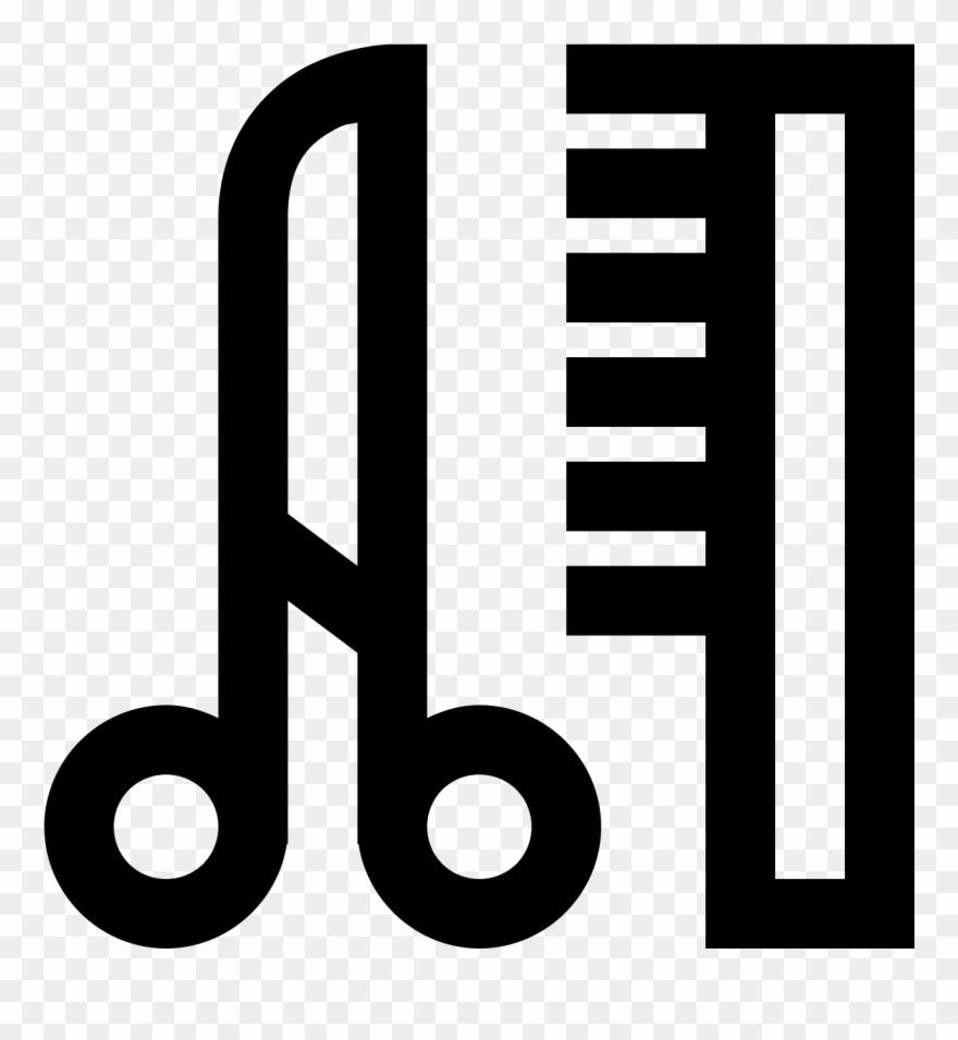 This Icon Is Of A Pair Of Scissors And A Comb - Png Barbershop Icon Black Clipart