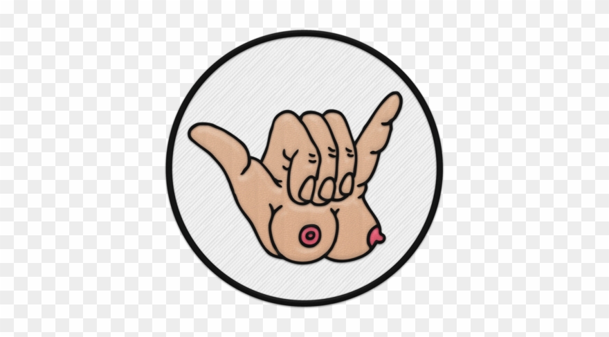 Titty-shaka Circle V2 - Titty Stickers Clipart