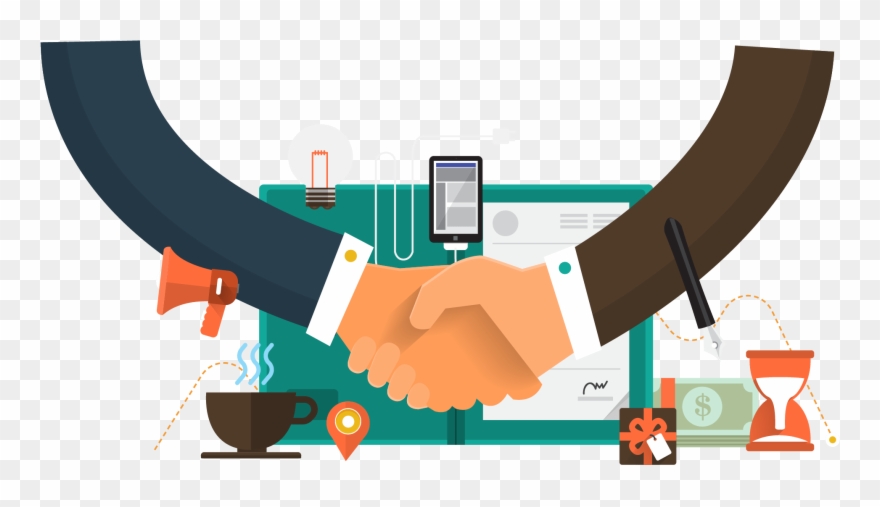 Partners Shaking Hands - Marketing Clipart