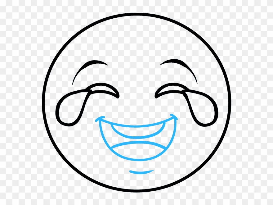 How To Draw Crying Laughing Emoji - Circle Clipart