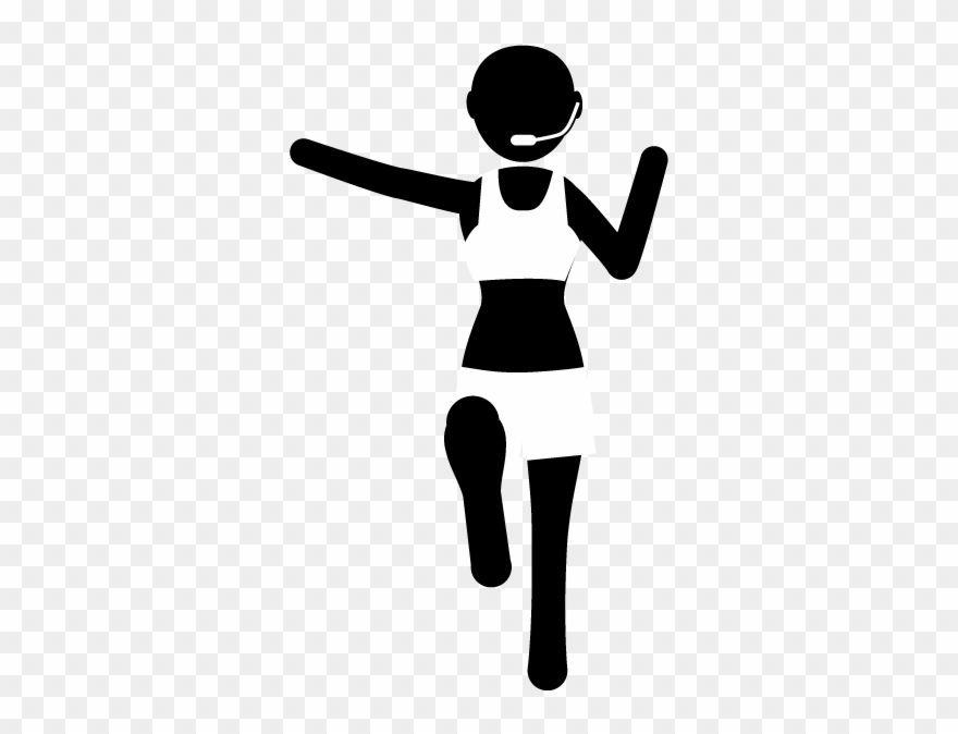 Sports Instructor Aerobics Fitness Club Work Job - Aerobic Blanco Y Negro Clipart