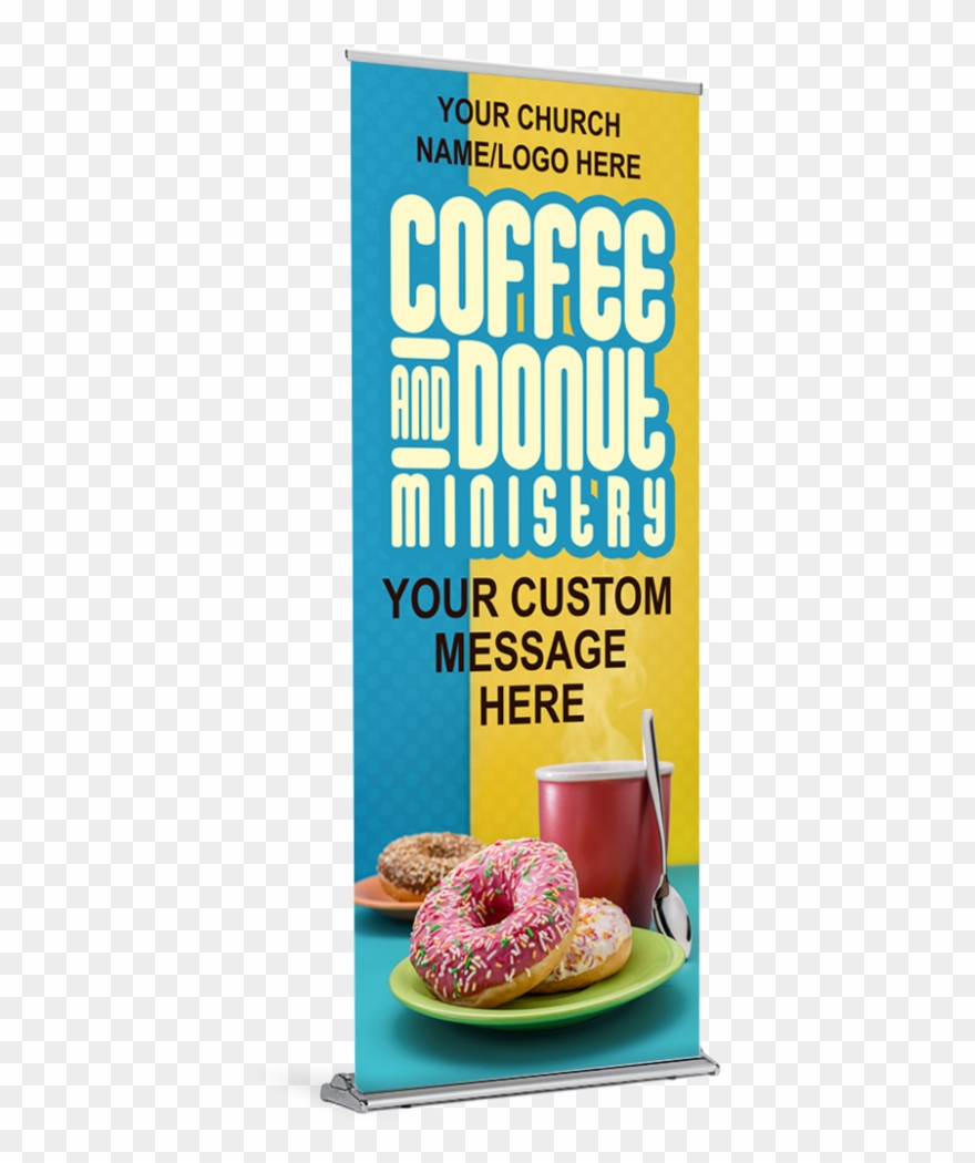 Coffee & Donuts Ministry Custom Banner Customizable - Tampon Clipart