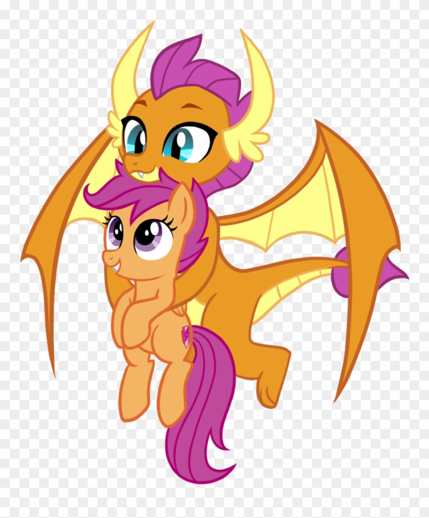 Thecheeseburger, Carrying, Cute, Cutealoo, Dragon, - Mlp Smolder And Scootaloo Clipart