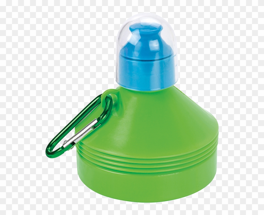 600ml Collapsible Water Bottle With Carabiner Clip - 60st. Opvouwbare Bidon Lichtgroen - Png Download
